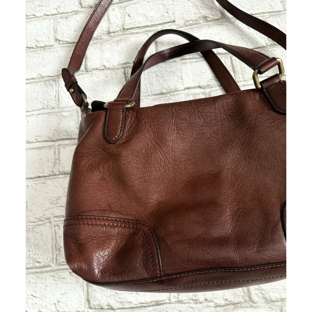 Frye Claude Cognac Leather Satchel‎ Brown Large Bag-MSRP $428